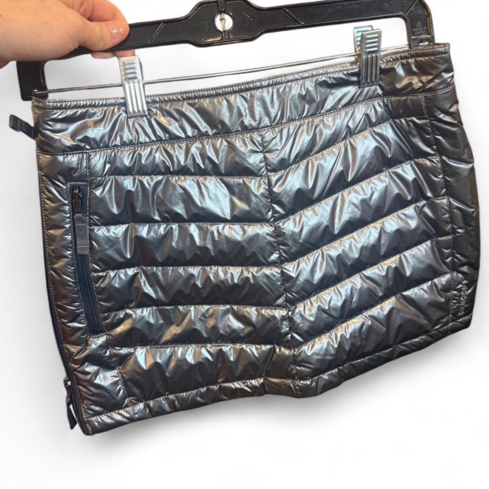 Metallic Skhoop down mini skirt